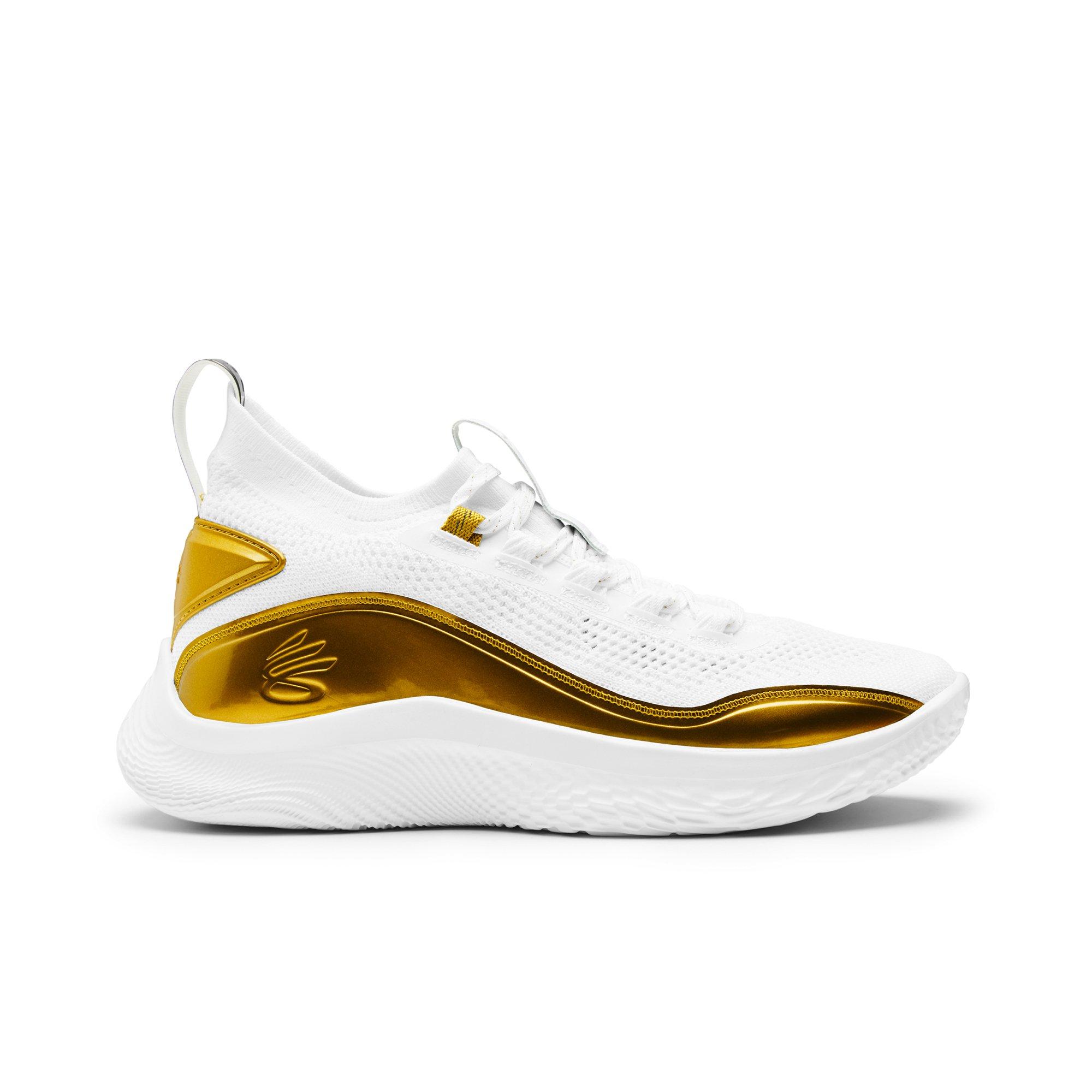 curry shoes white and gold